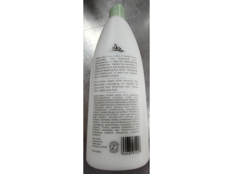 Trader Joe's Nourish Spa Conditioner, Argan Oil, 16.9 fl oz/500 mL