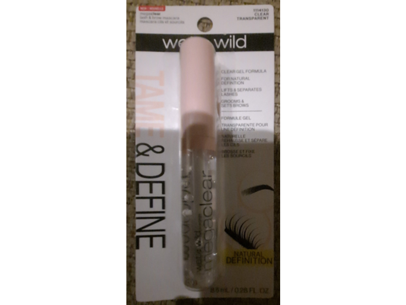 Wet N Wild Tame & Define Megaclear Lash & Brow Mascara, Clear Transparent, 0.28 fl oz/8.5 mL