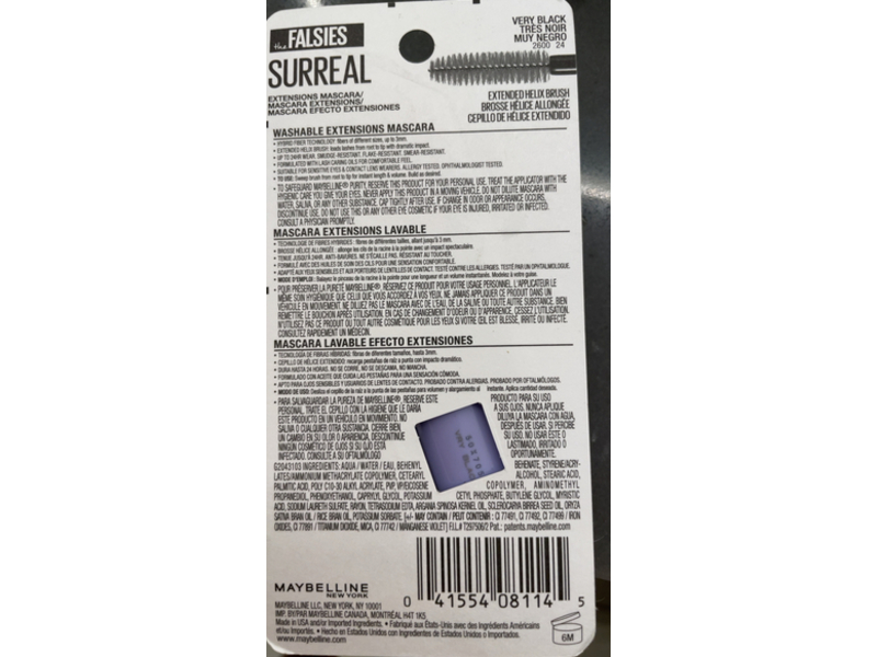 Maybelline The Falsies Surreal Extensions Mascara, Very Black, 0.33 fl oz/10 mL
