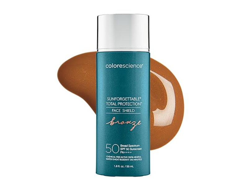 Colorescience Sunforgettable Total Protection Face Shield, Bronze, SPF 50 PA++++, 1.8 fl oz/55 mL