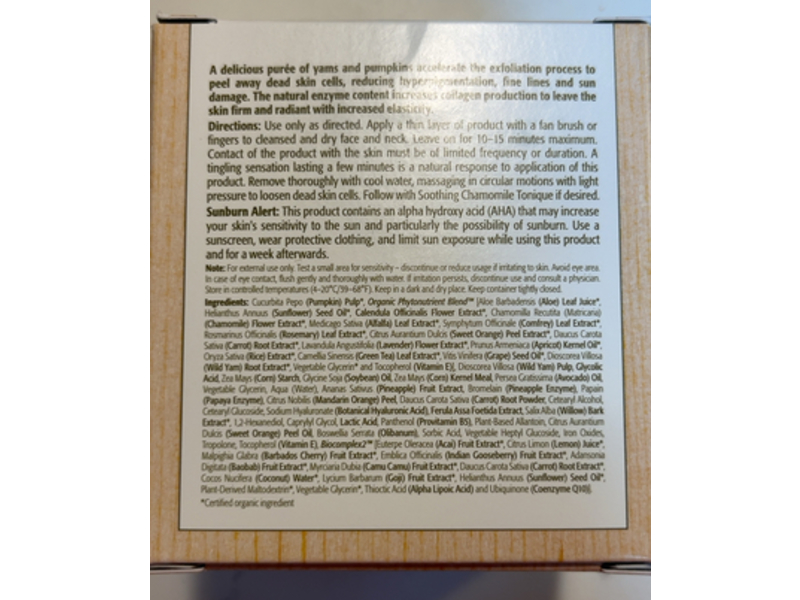 Eminence Organic Skin Care Yam & Pumpkin Enzyme Peel, 2 fl oz/60 mL