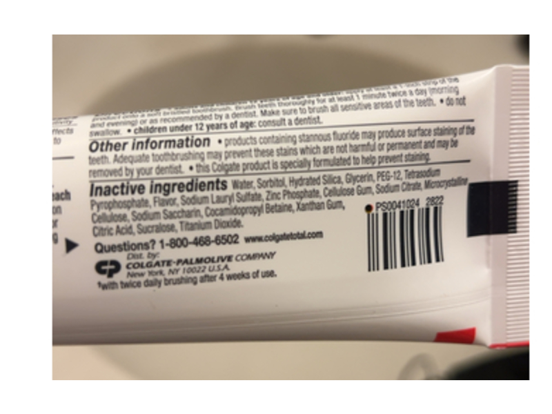 Colgate Total Whitening Toothpaste, 5.1 oz/144 g, Pack Of 4