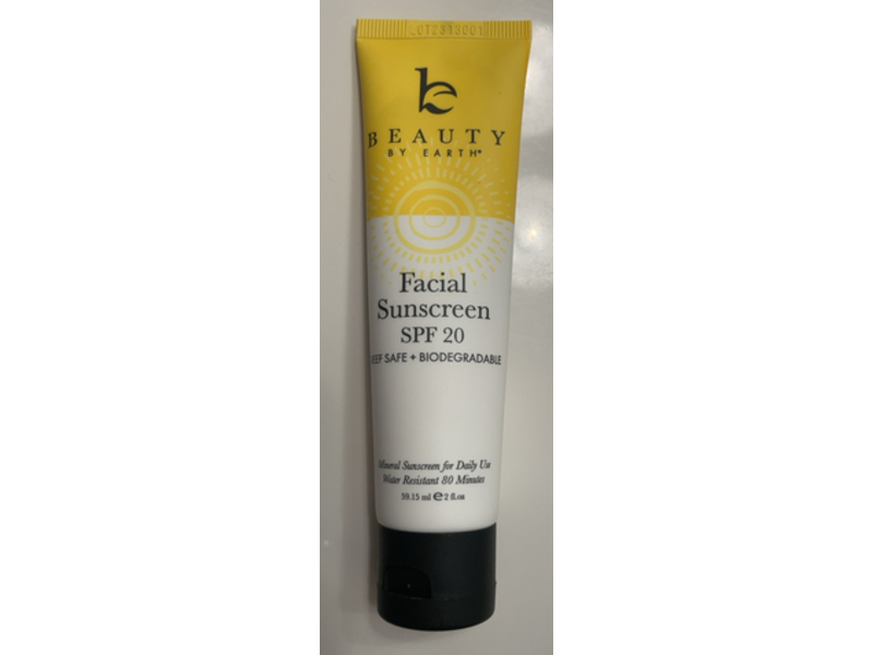 Beauty By Earth Facial Sunscreen, SPF 20, 2 fl oz/59.15 mL