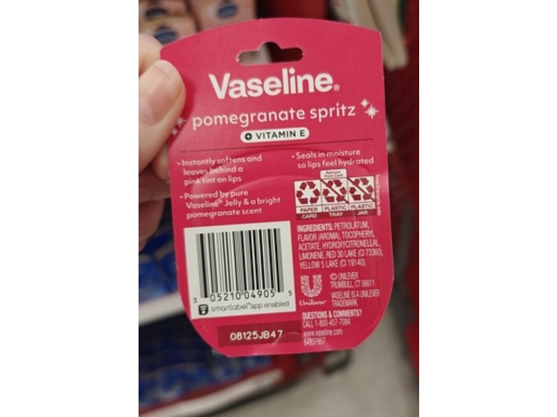 Vaseline Lip Therapy, Pomegranate Spritz, 0.25 oz/7 g