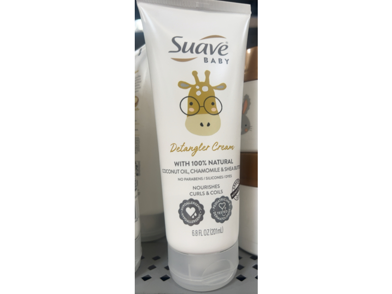 Suave Baby Detangler Cream, Nourishes Curls & Coils, Coconut Oil, Chamomile & Shea Butter, 6.8 fl oz/201 mL