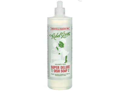 Rebel Green Organic Ultra Clean Dish Soap, Unscented, 16 fl oz/473 mL