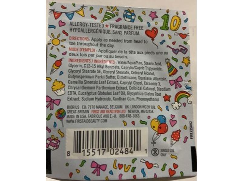 First Aid Beauty Ultra Repair Cream, Intense Hydration, Parched Skin, 0.06 fl oz/2 mL