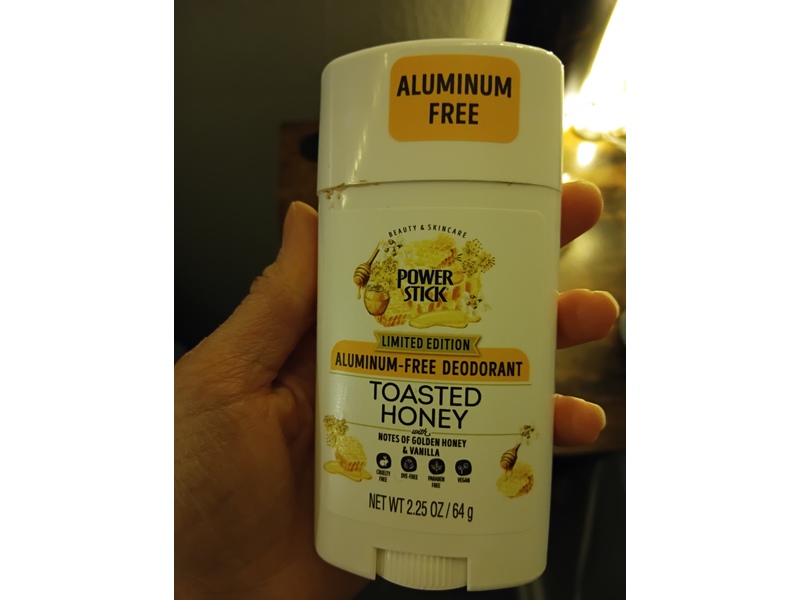 Power Stick Aluminum-Free Deodorant, Toasted Honey, 2.25 oz/64 g