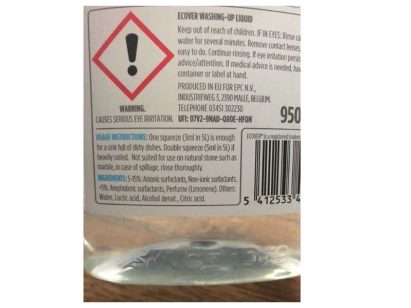 Ecover Washing-Up Liquid, Camomile & Clementine, 950 ml