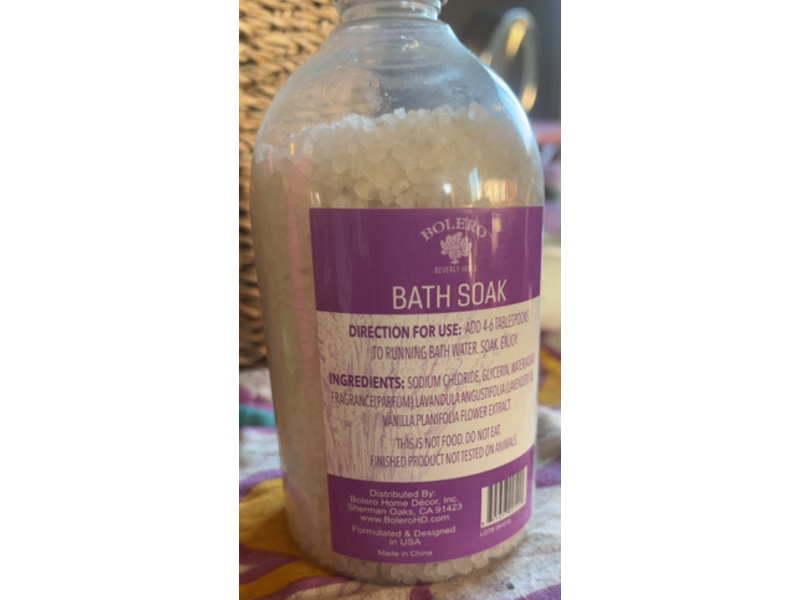 Bolera Beverly Hills Bath Soak, Lavender Oil + Vanilla, 17.5 oz/500 g