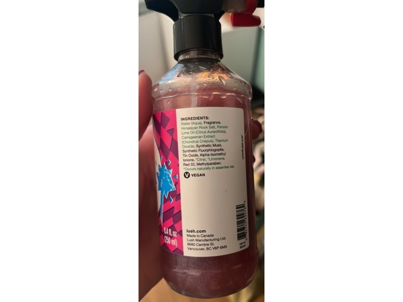 Lush Glitter Mist Spray, Snow Fairy, 8.4 fl oz/250 mL