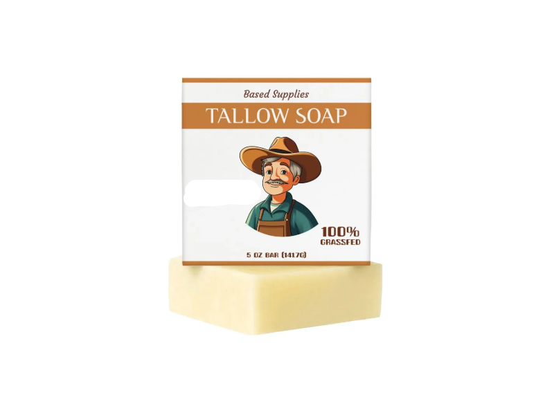 Based Supplies Natural Tallow Soap, 5 oz/141.7 g