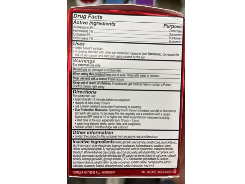 L'Oreal Paris Revitalift Triple Power Sunscreen, SPF 30, 1.7 oz/48 g