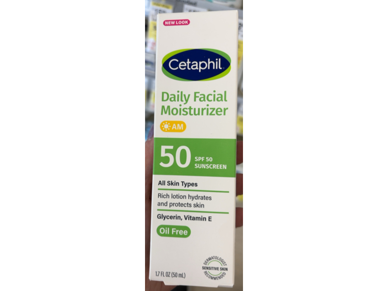 Cetaphil Daily Facial Moisturizer Sunscreen, SPF 50, 1.7 fl oz/50 mL, Pack Of 2