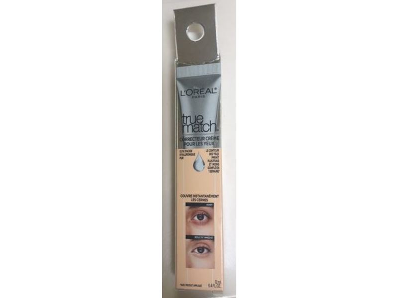 L'Oreal Paris True Match Eye Cream In A Concealer, 0.5% Hyaluronic Acid, C3-4 Light, 0.4 fl oz/12 mL