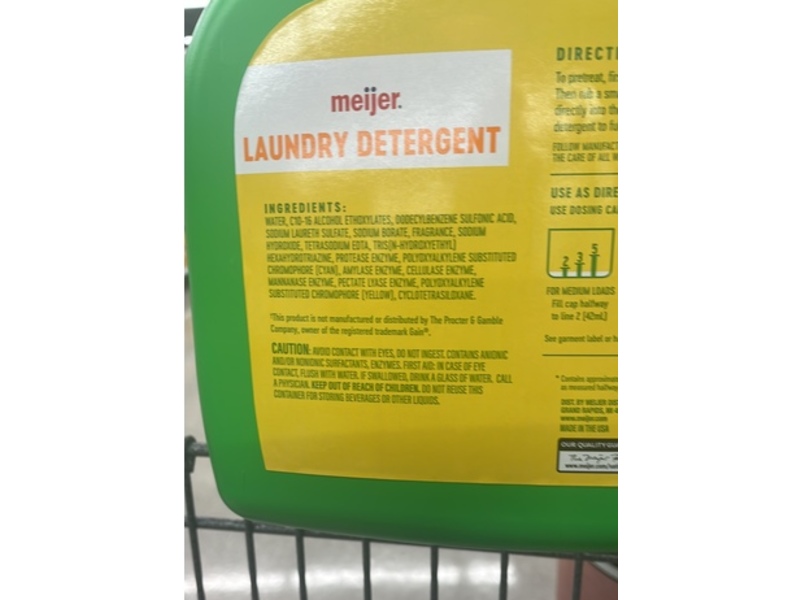 Meijer Laundry Detergent, Fresh Scent, 107 Loads, 154 fl oz/4.6 L