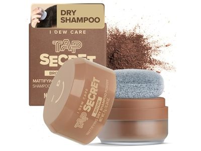 I Dew Care Tap Secret Mattifying Dry Shampoo, Brown, 0.24 oz/7 g