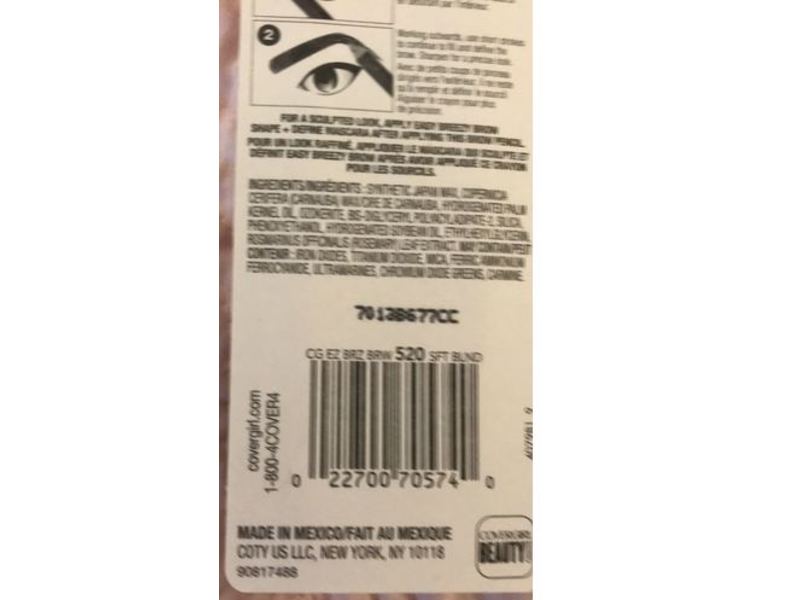 CoverGirl Easy Breezy Brow Fill+Define Brow Pencil, 520 Soft Blonde, 0.06 oz/1.7 g