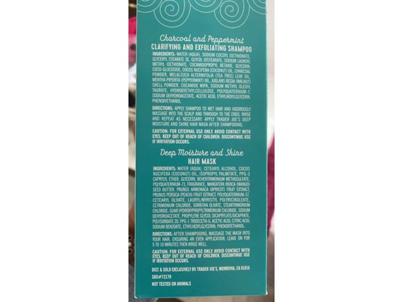 Trader Joe's Hair Rescue Set, Shampoo & Hair Mask, 6 oz/170 g