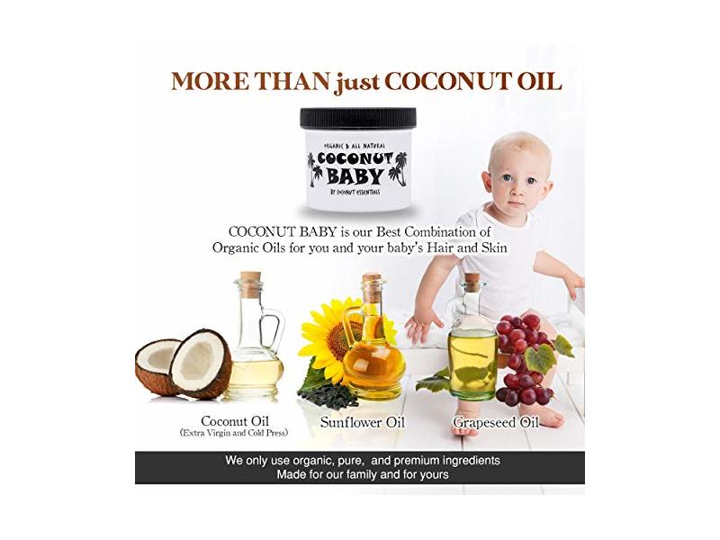 Coconut Essentials Coconut Baby Oil for Hair & Skin, 2 fl oz