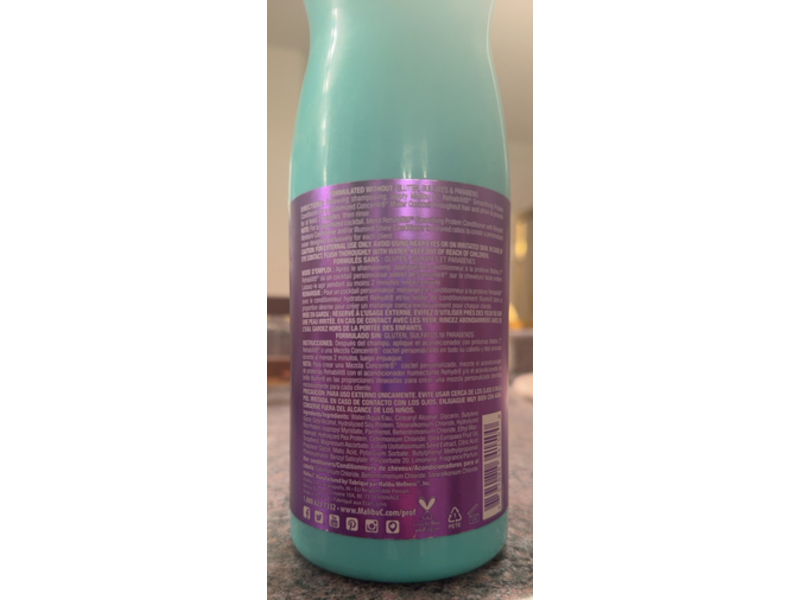 Malibu C Rehabilit8 Smoothing Protein Conditioner, 33.8 fl oz/1 L