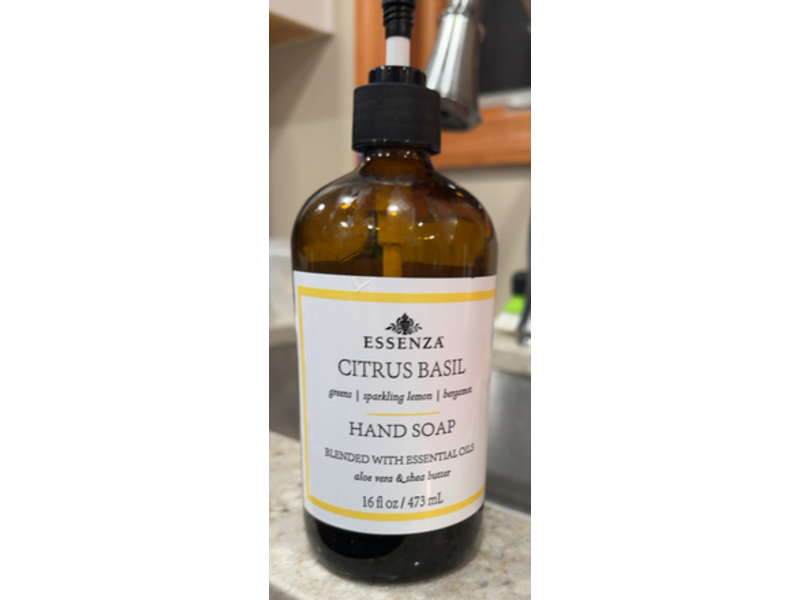 Essenza Citrus Basil Hand Soap, Aloe Vera & Shea Butter, 16 fl oz/473 mL