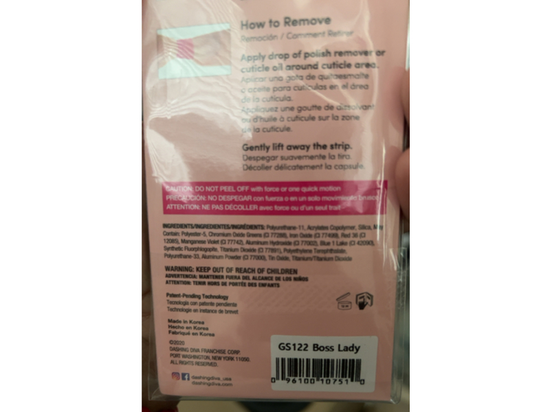 Dashing Diva Gloss Ultra Shine Nail Gel Strip, Gs 122 Boss Lady, 34 Counts