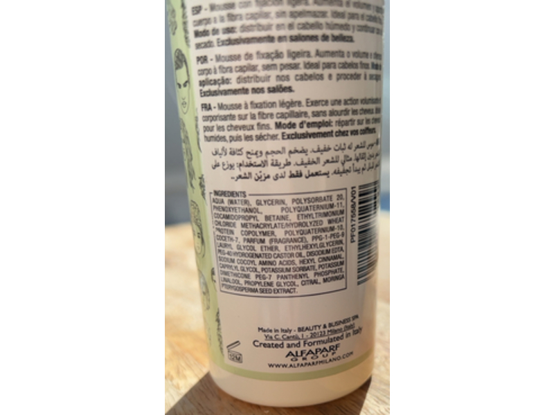 Alfaparf Milano Style Stories Volume Mousse, Light Hold, 4.23 fl oz/125 mL