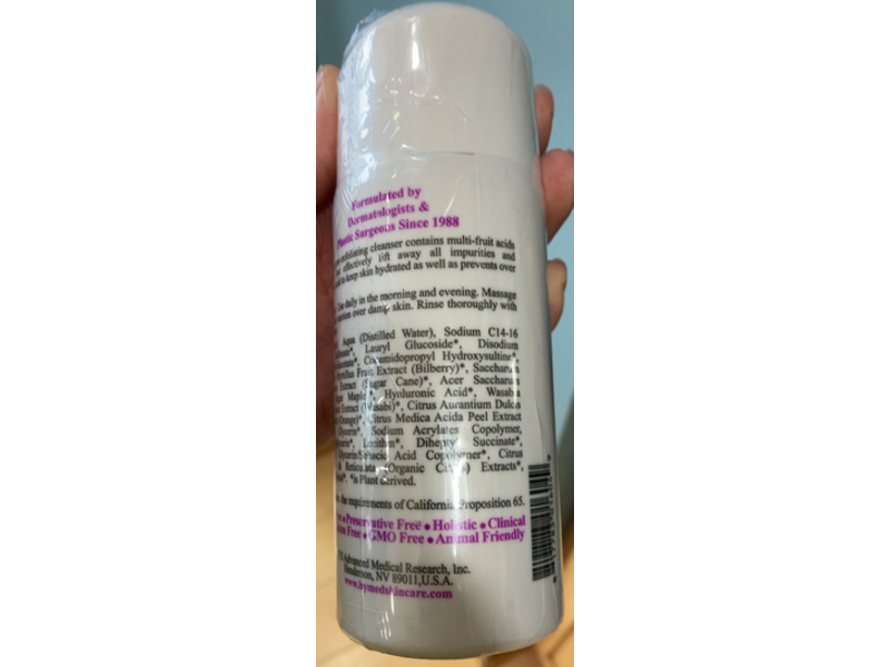 Hymed Facial Cleanser with Triple Alpha Hydroxy Acids, 6 fl oz/178 mL