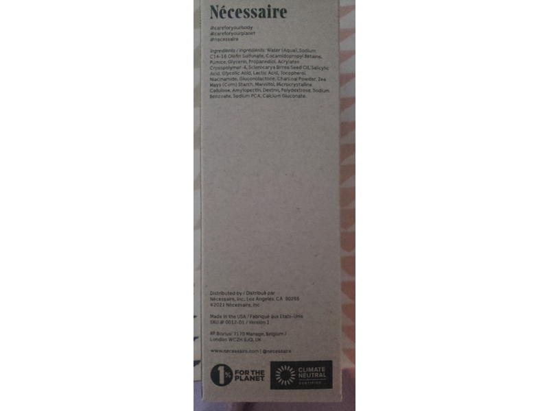 Necessaire The Body Exfoliator, Fragrance Free, 6.1 fl oz/180 mL