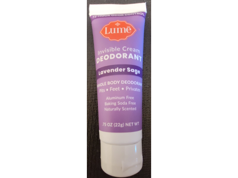 Lume Invisible Deodorant Cream, Lavender Sage, 0.75 oz/22 g