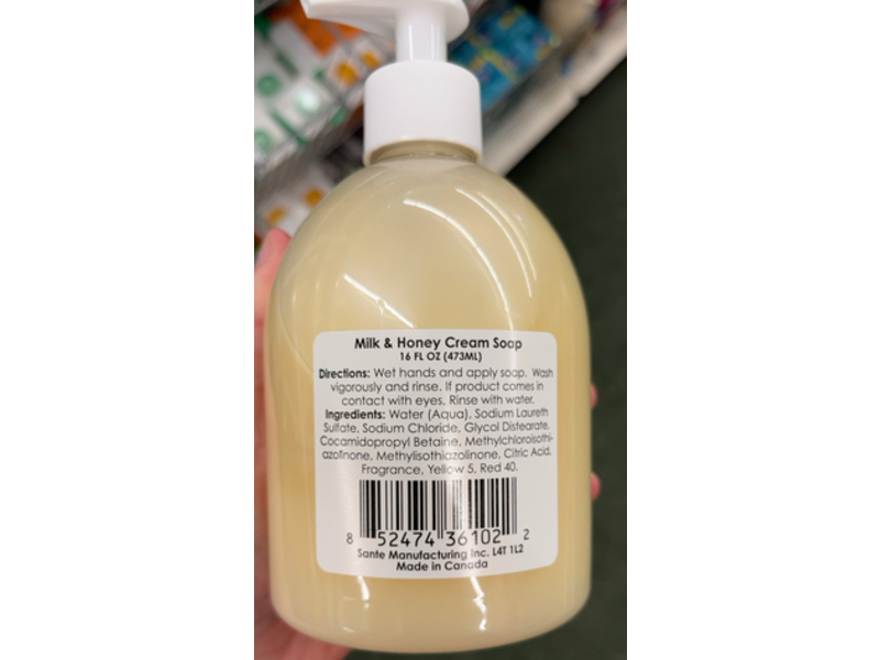 Spa Soap Moisturizing Hand Soap, Creamy Milk & Honey, 16 fl oz/473 mL