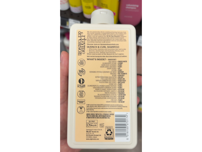 Rhyme & Reason Quench & Curl Shampoo, 12 fl oz/355 mL