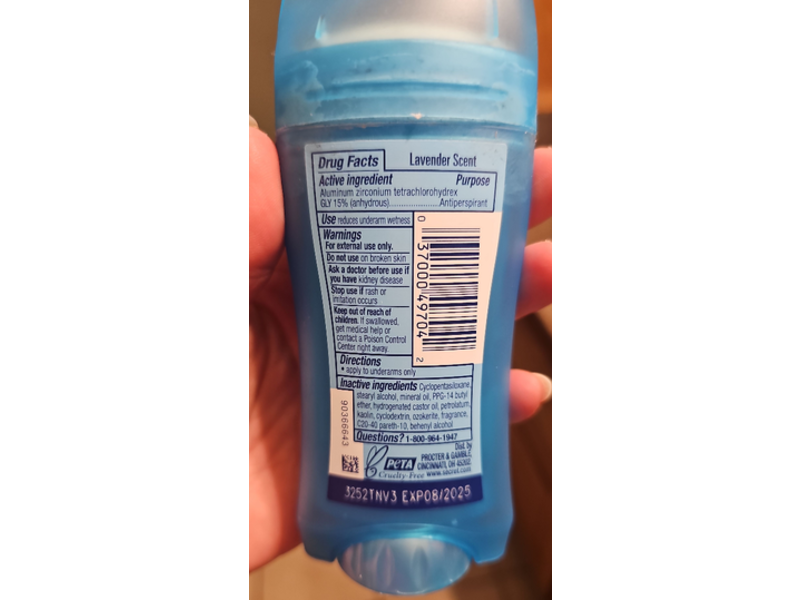 Secret Antipersopirant/Deodorant, Relaxing Lavender, 2.6 oz/73 g