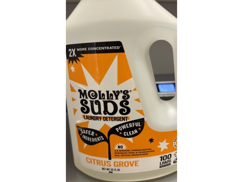Molly's Suds Liquid Laundry Detergent, Citrus Grove, 100 Loads, 62 fl oz