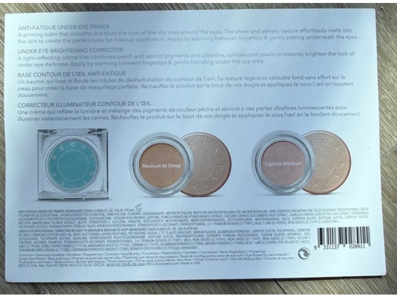 Becca Bright Eyes Anti-fatigue Under Eye Primer & Under Eye Brightening Corrector Set, Light To Medium + Medium To Deep