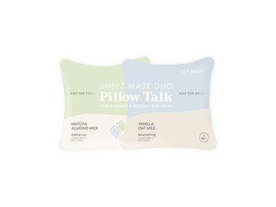 ESW Beauty Pillow Talk Sheet Mask Duo, Match Almond Milk & Vanilla Oat Milk,