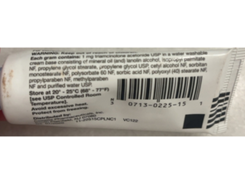Triamcinolone Acetonide Cream, 0.1%, 15 g, Cosette Pharmaceuticals (Rx)