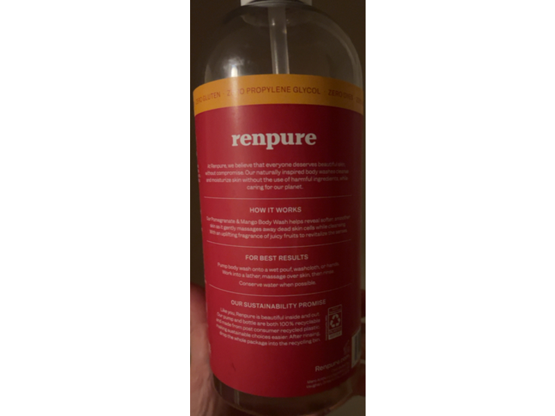 Renpure Originals pomegranate & mango body wash, 24 Ounce