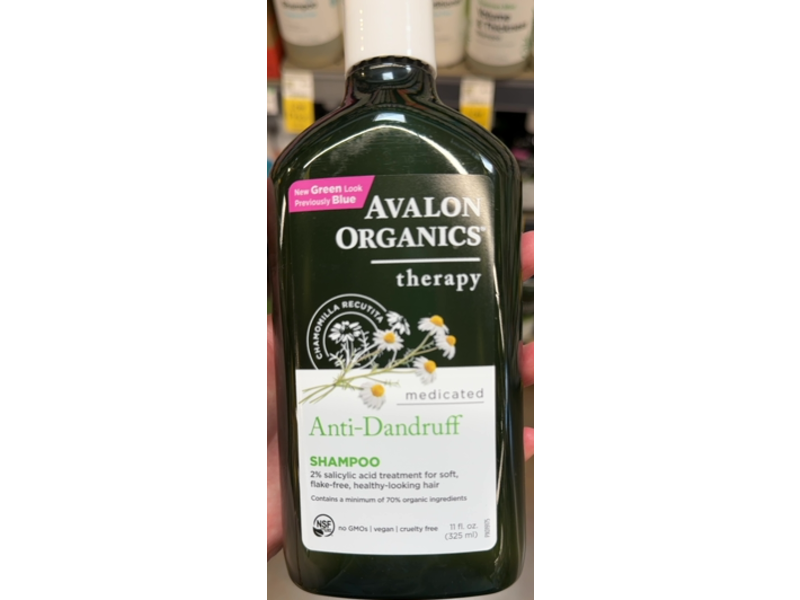 Avalon Organics Therapy Medicated Anti-Dandruff Shampoo, 2% salicylic acid, 11 fl oz/325 mL