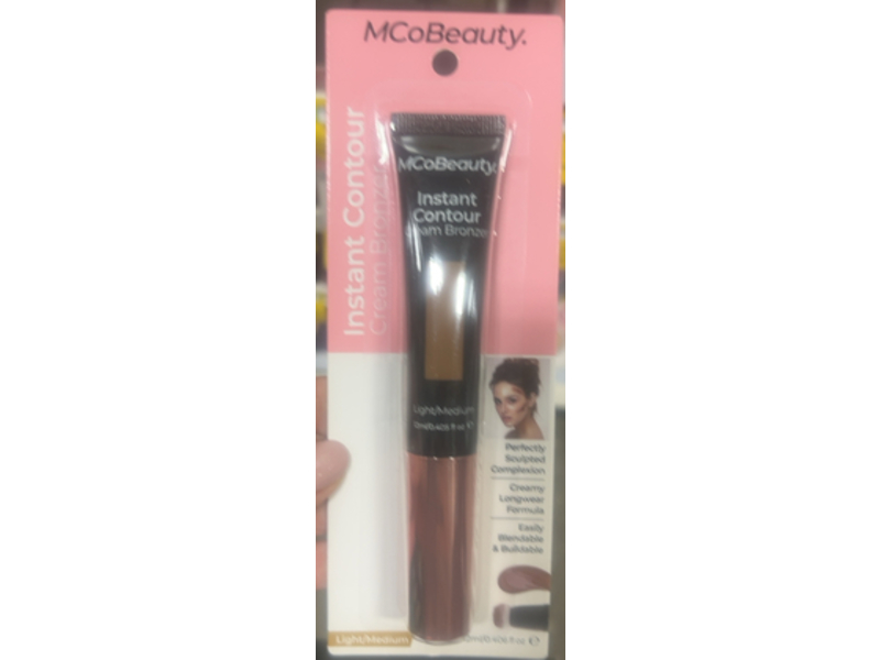 MCoBeauty Instant Contour Cream Bronzer, Light/Medium, 0.40 fl oz/12 mL