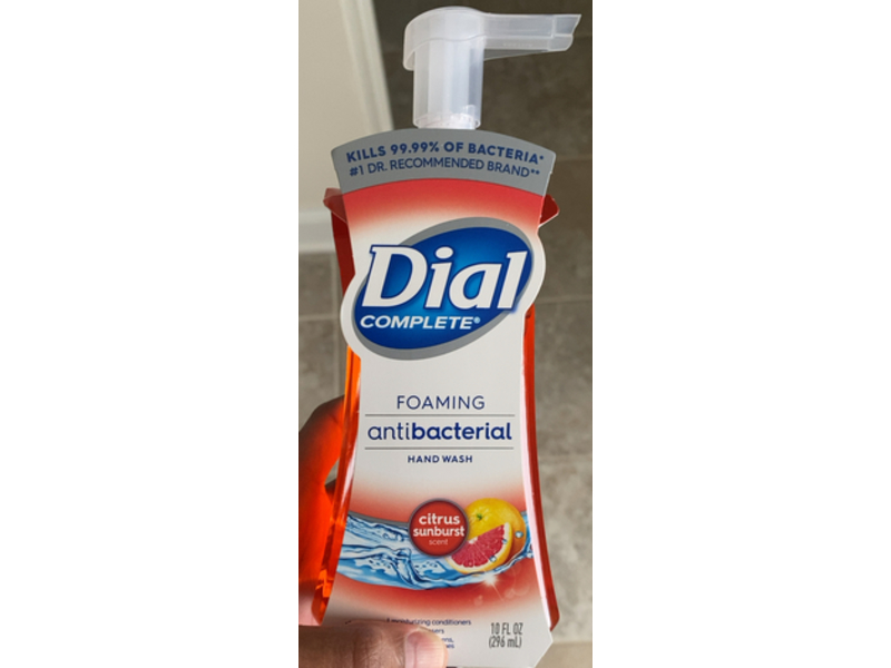 Dial Complete Foaming Antibacterial Hand Wash, Citrus, 10 fl oz/296 mL