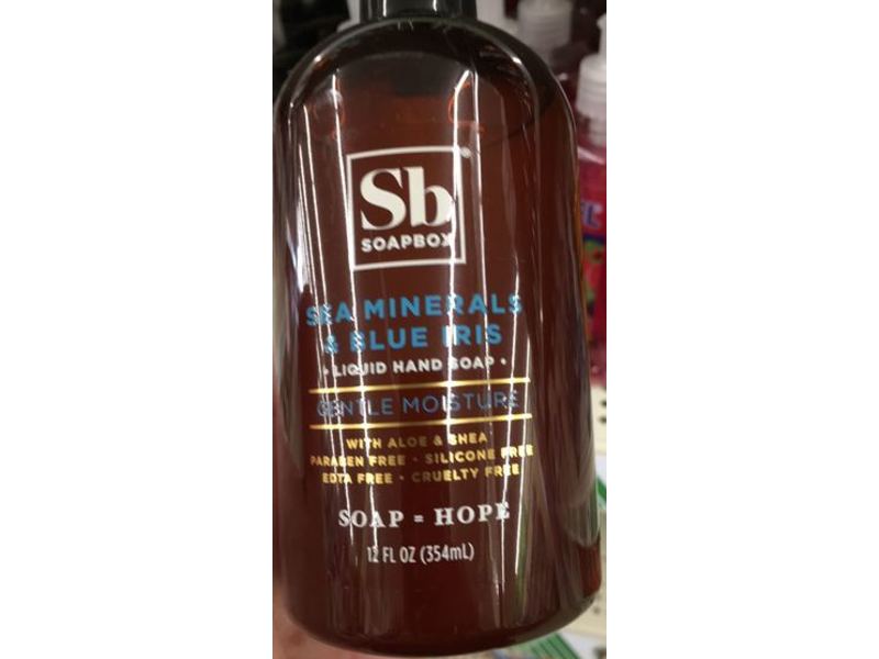 Soapbox Liquid Hand Soap, Sea Minerals & Blue Iris, Gentle Moisture, 12 fl oz/354 mL