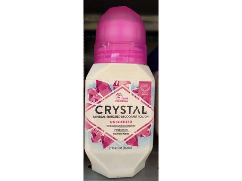 Crystal Mineral-Enriched Deodorant Roll-On, Unscented, 2.25 fl oz/66 mL