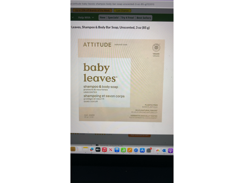 Attitude Baby Leaves Shampoo & Body Soap, 3 oz/85 g
