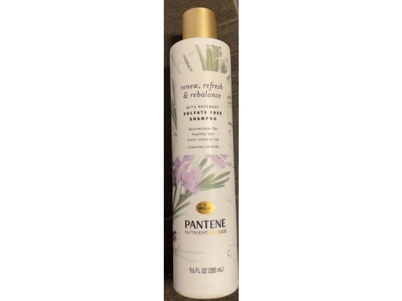 Pantene Renew Refresh & Rebalance Sulfate Free Shampoo, Rosemary, 9.6 fl oz/285 mL