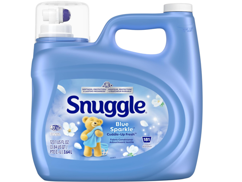 Snuggle Liquid Fabric Conditioner, Blue Sparkle Cuddle-Up Fresh, 181 Loads, 123.1 fl oz/3.64 L