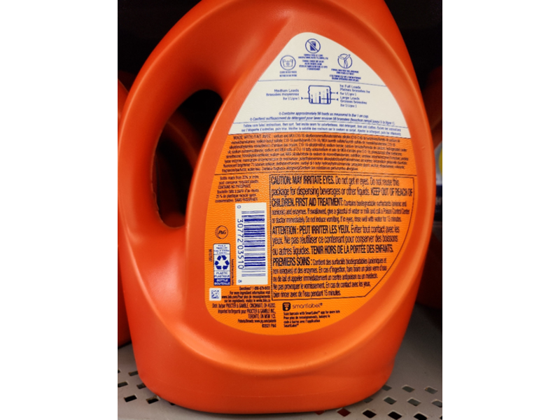 Tide Ultra Oxi, Odor Eliminators Liquid Laundry Detergent, 59 Loads, 92 fl oz/2.72 L
