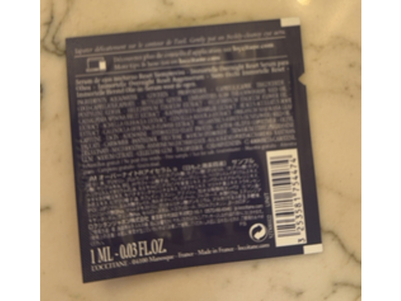 L’Occitane en Provence Immortelle Overnight Reset Eye Serum, 0.03 fl oz/1 mL