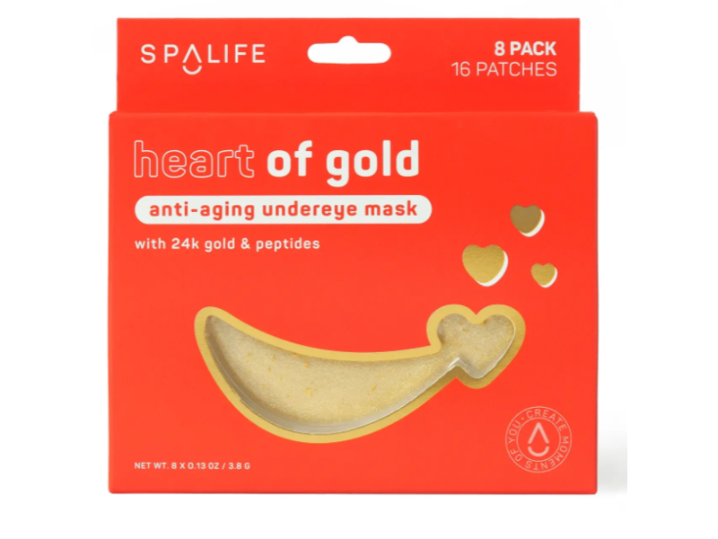 SpaLife Heart of life Gold Anti-Aging Undereye Mask, Pack Of 8